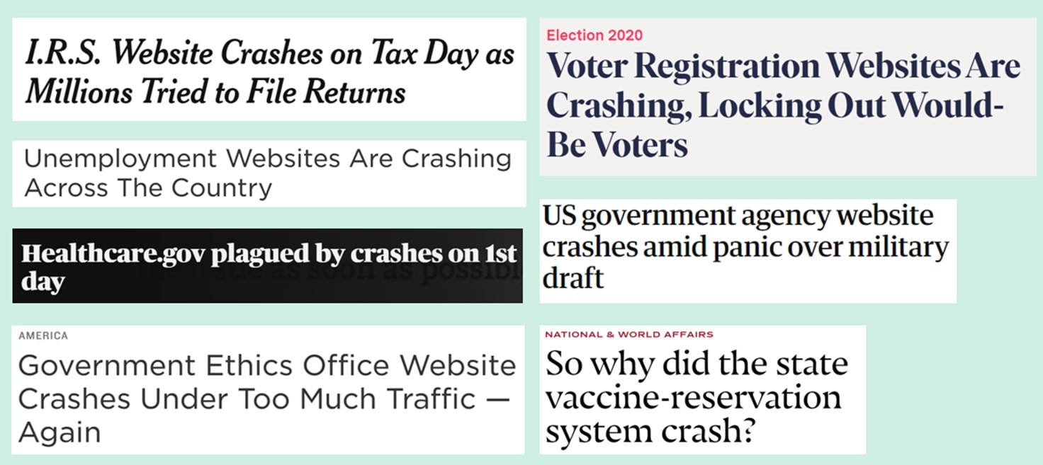 7 headlines about public sector site crashes