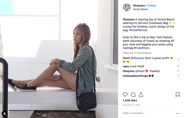 Fossil influencer marketing campaign