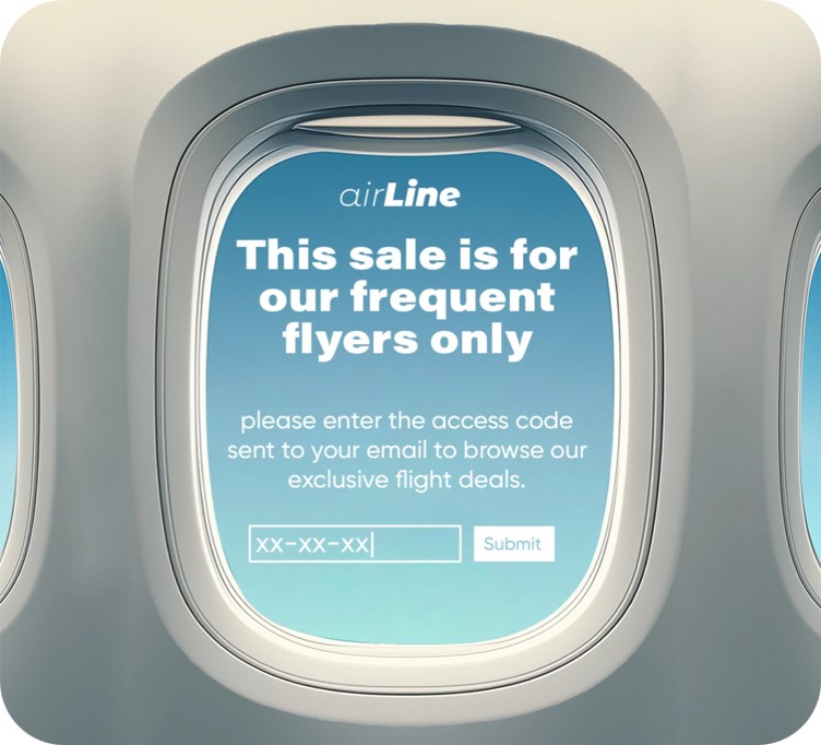 Airline invite-only waiting room