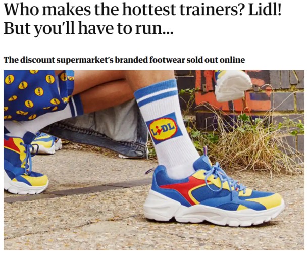 guardian headline about lidl sneakers: who makes the hottest trainers?