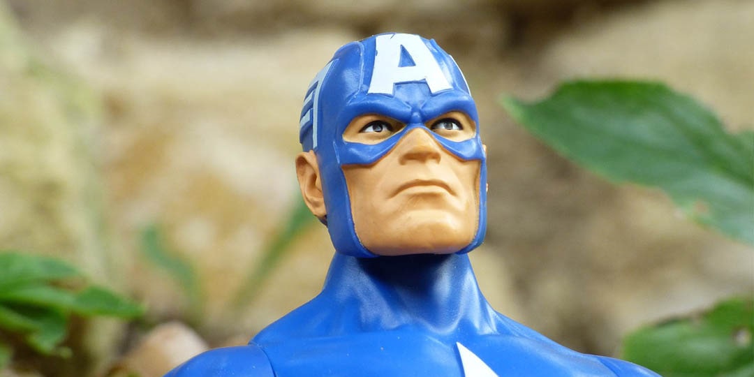 Captain America action figure closeup