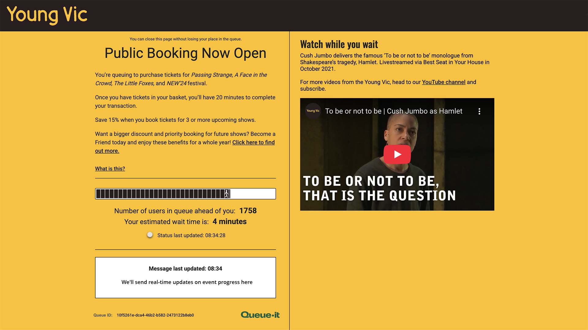 Young Vic Queue Page