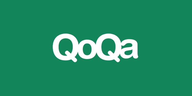qoqa logo on green background