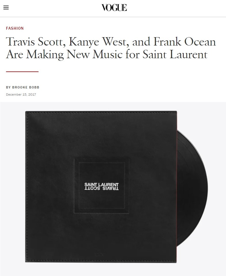 Saint Laurent x Travis Scott product launch