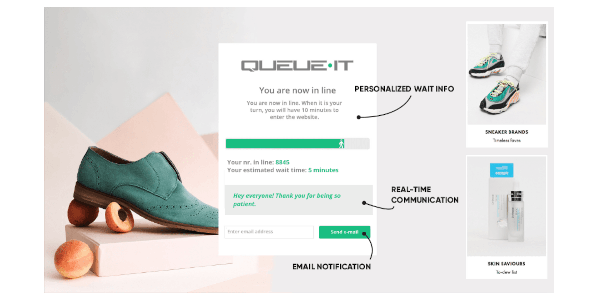 Queue-it queue page with wait information