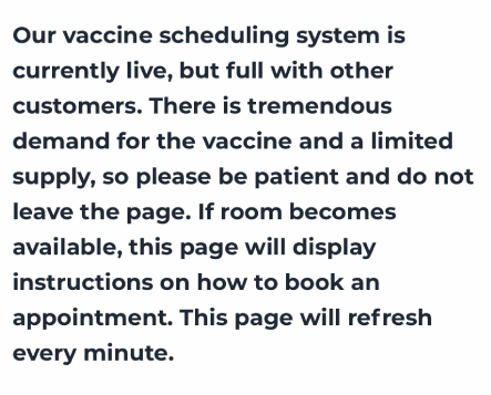Vaccine booking page image