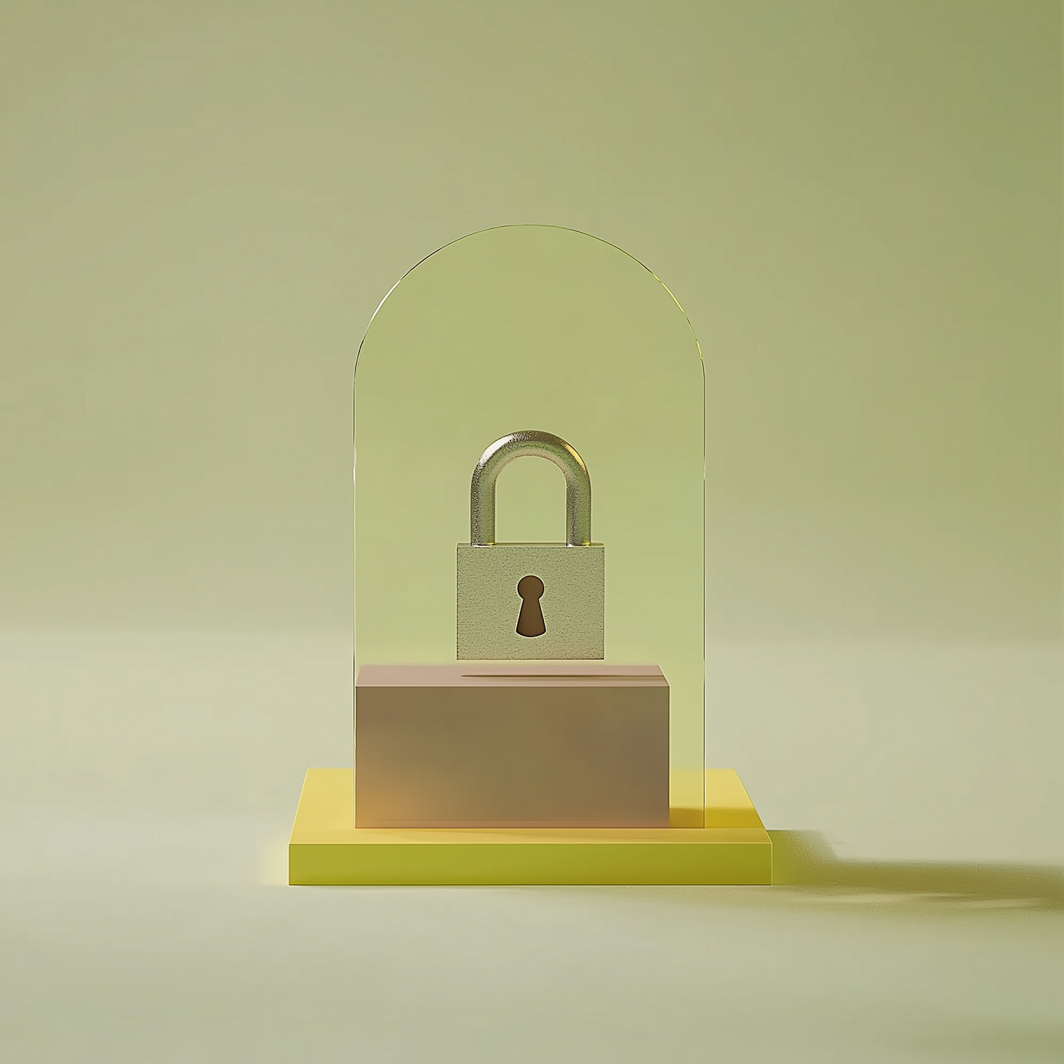 Padlock in shield
