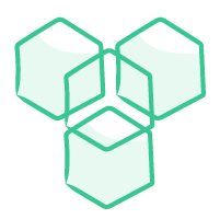 green hexagon in an interconnected ring