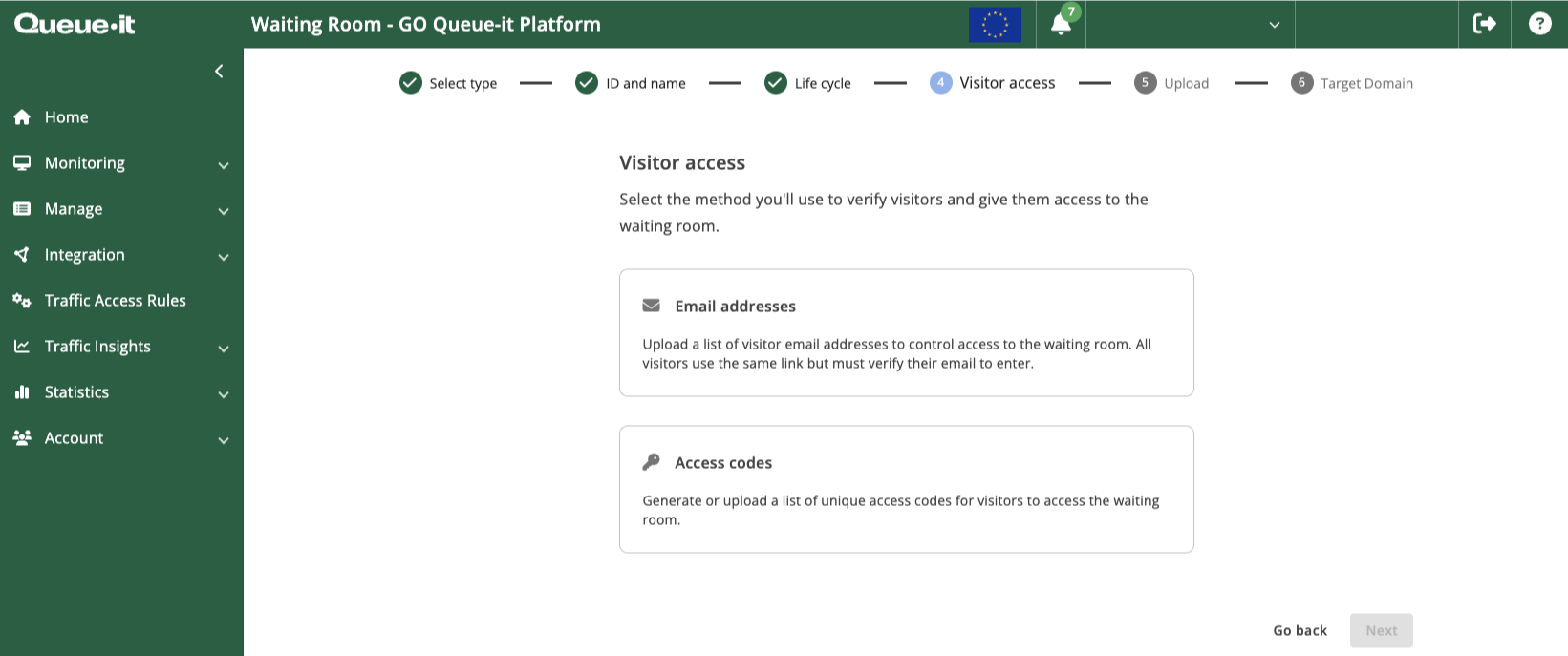 Two options to create invite-only waiting room