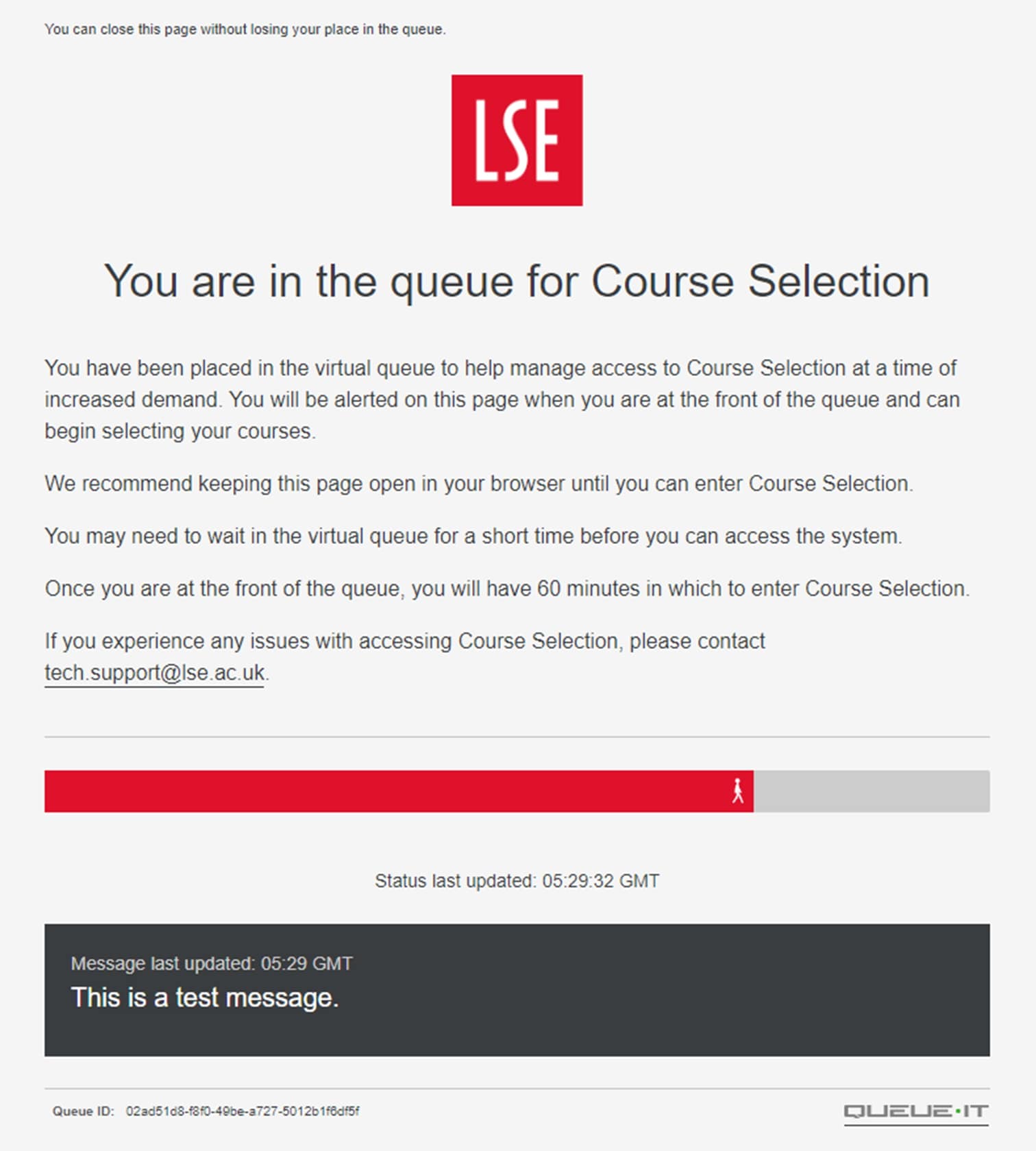LSE course selection queue