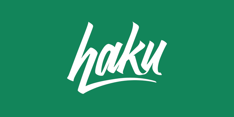 Haku logo on green background