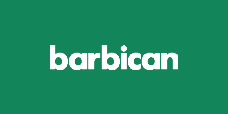 Barbican logo on green background