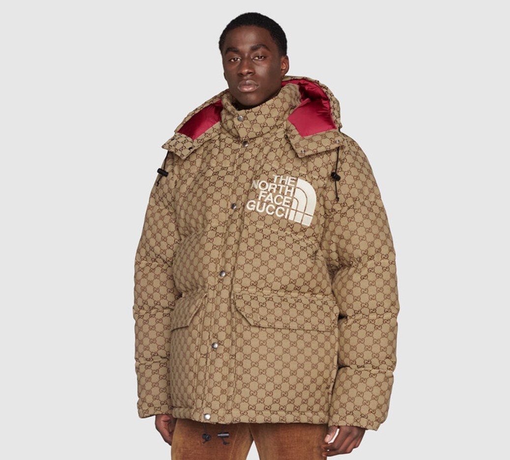 Man in Gucci North Face collaborative jacket