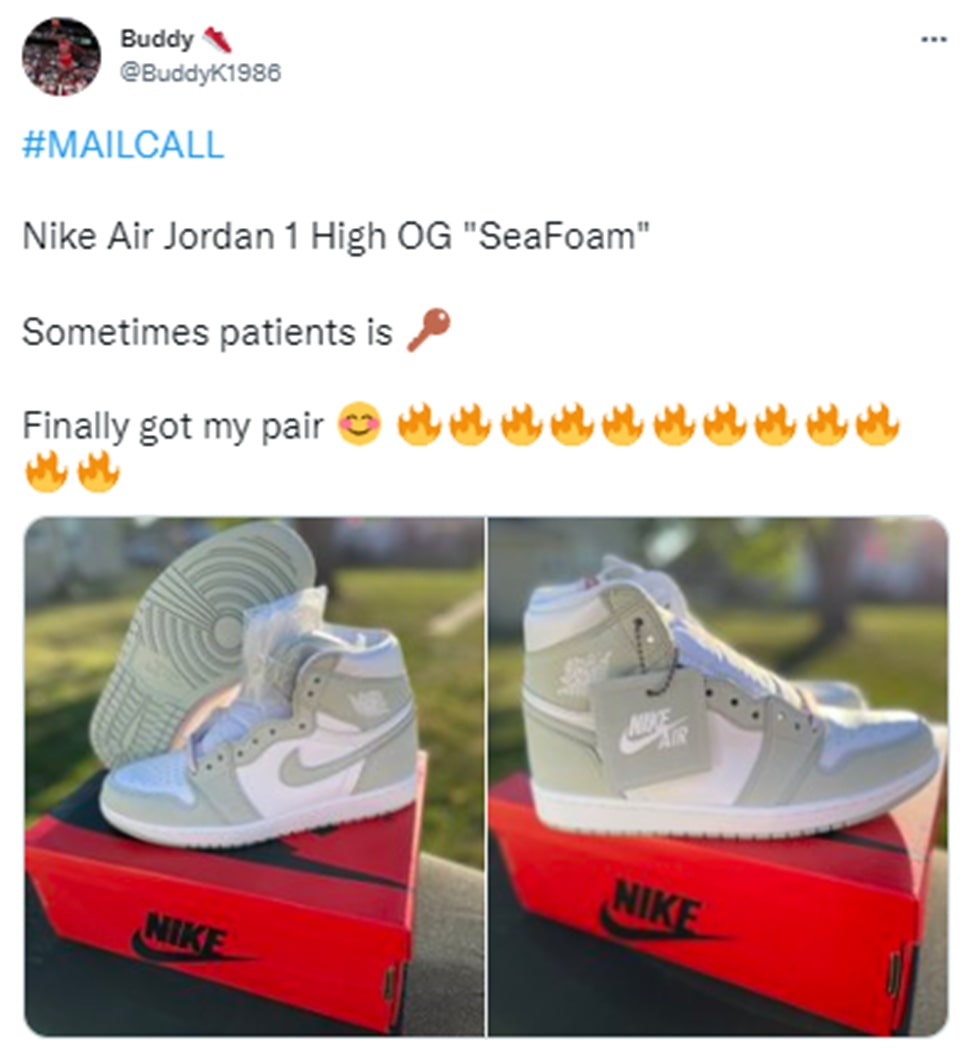 Tweet: New Jordan Sneakers, patience is key, I finally got my pair