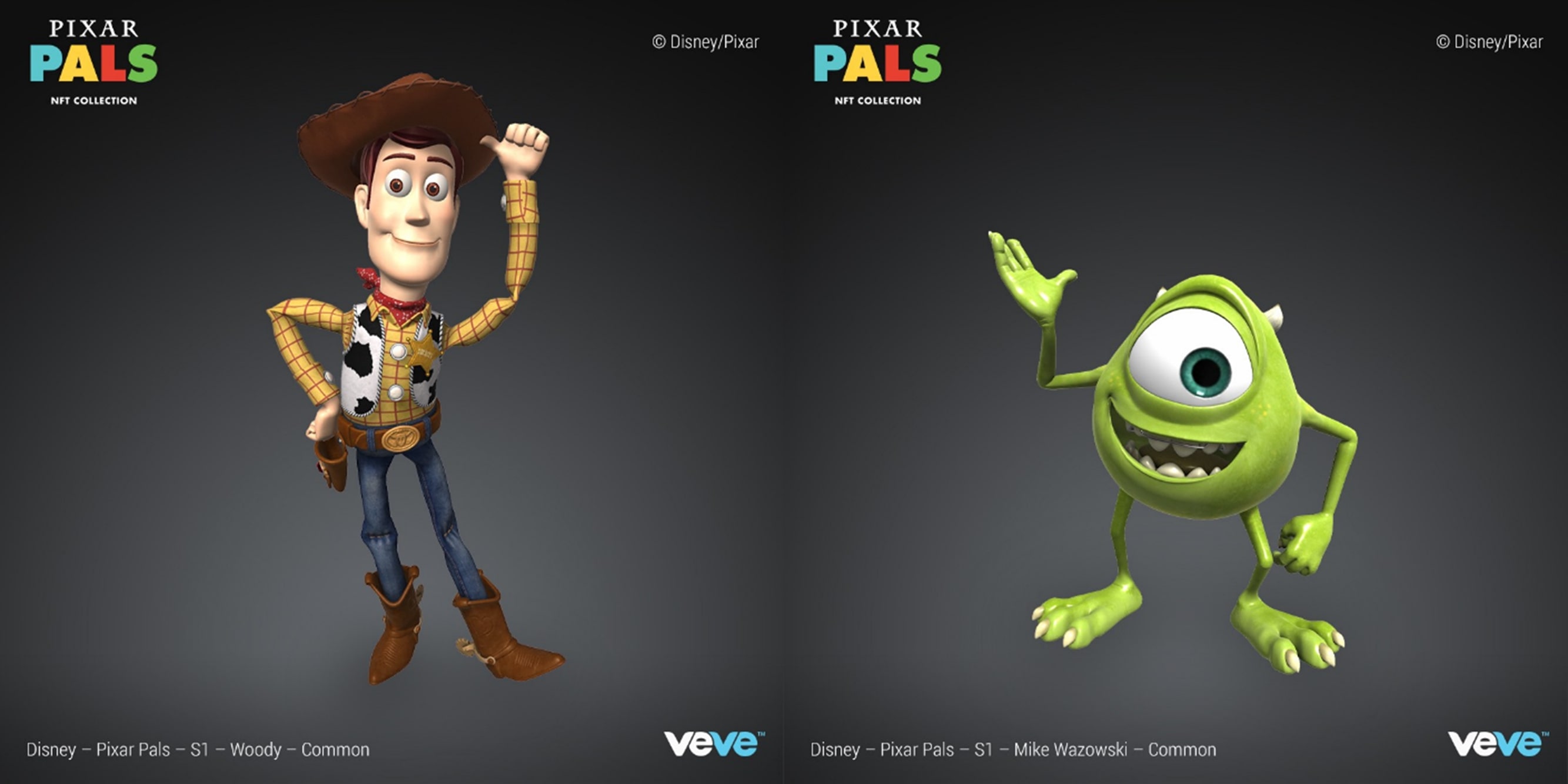 Woody and Mike Wazowski, Pixar pals NFTs
