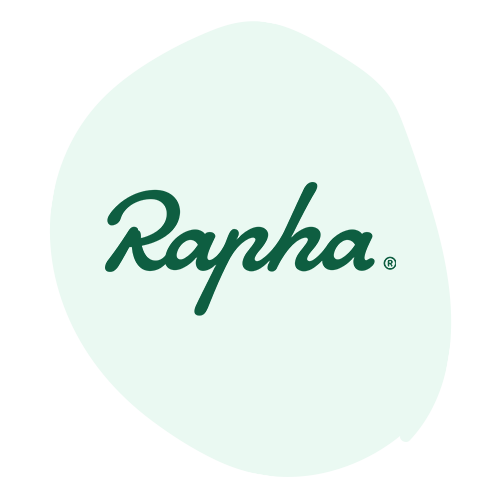 Rapha logo in Queue-it green
