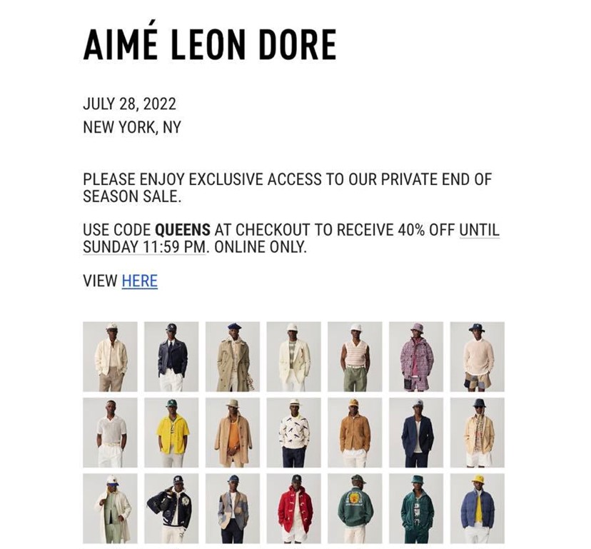 Aime Leon Dore Exclusive access private sale