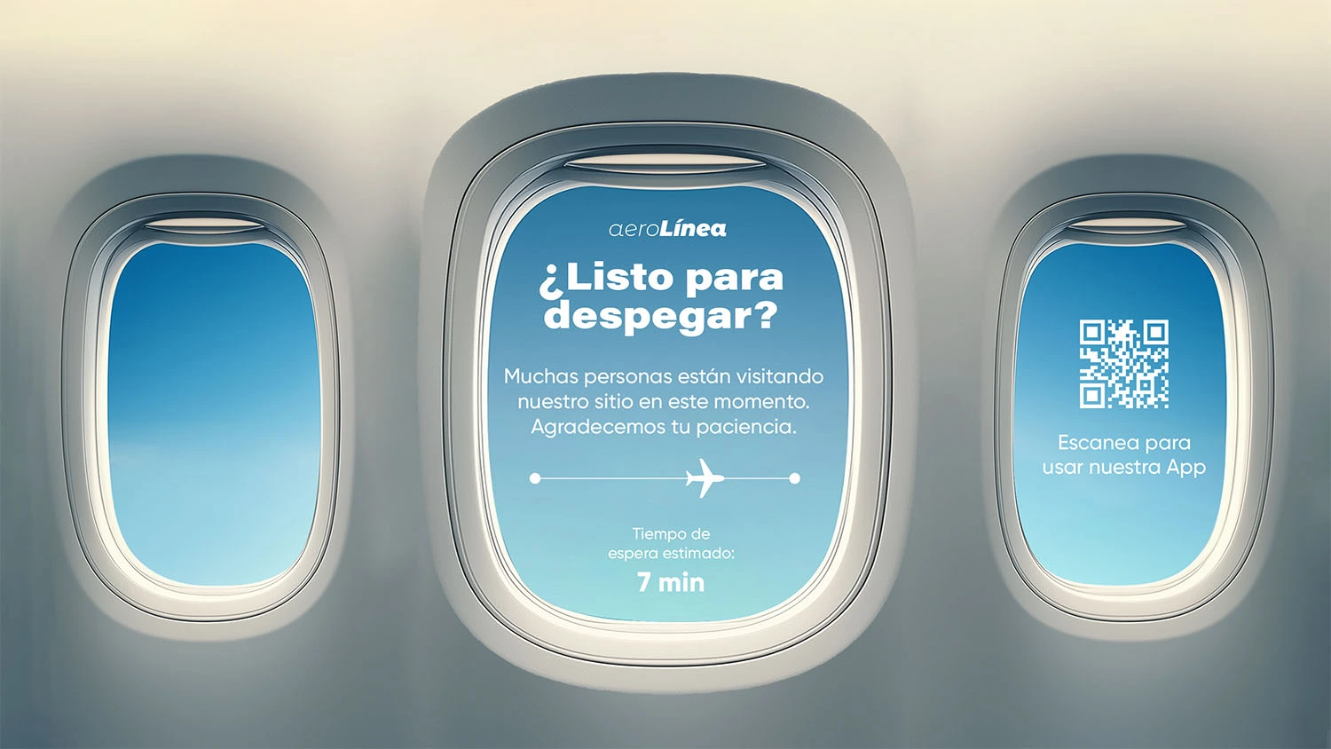 Sala de espera para la venta de billetes de avión