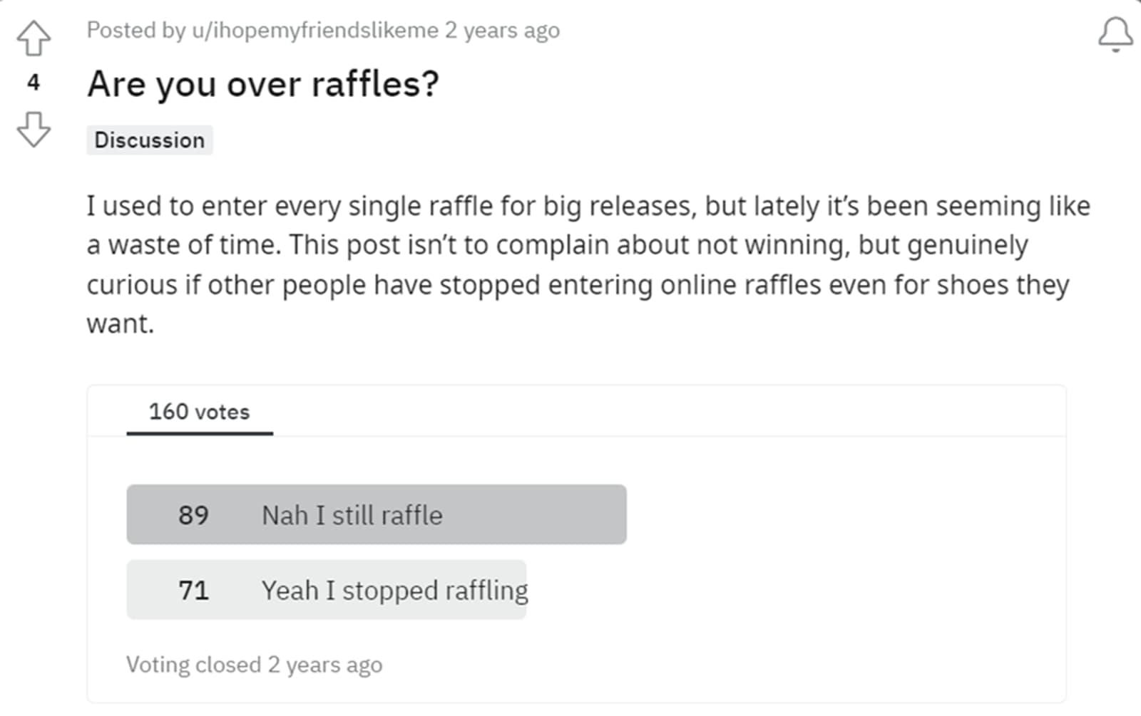 Reddit sneaker raffle poll