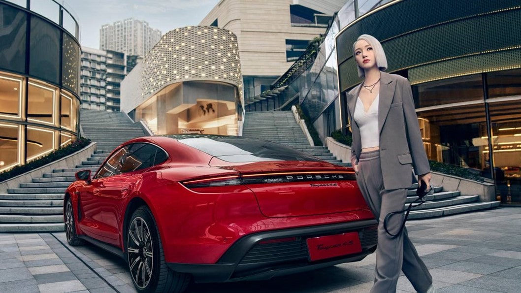 Virtual idol Ayayi in Porsche advertisement
