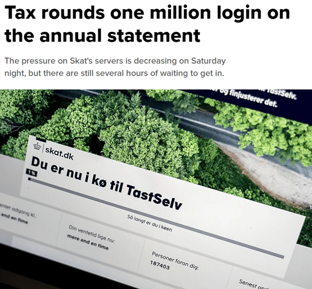 Headline: Tax rounds one million login in on the annual statement