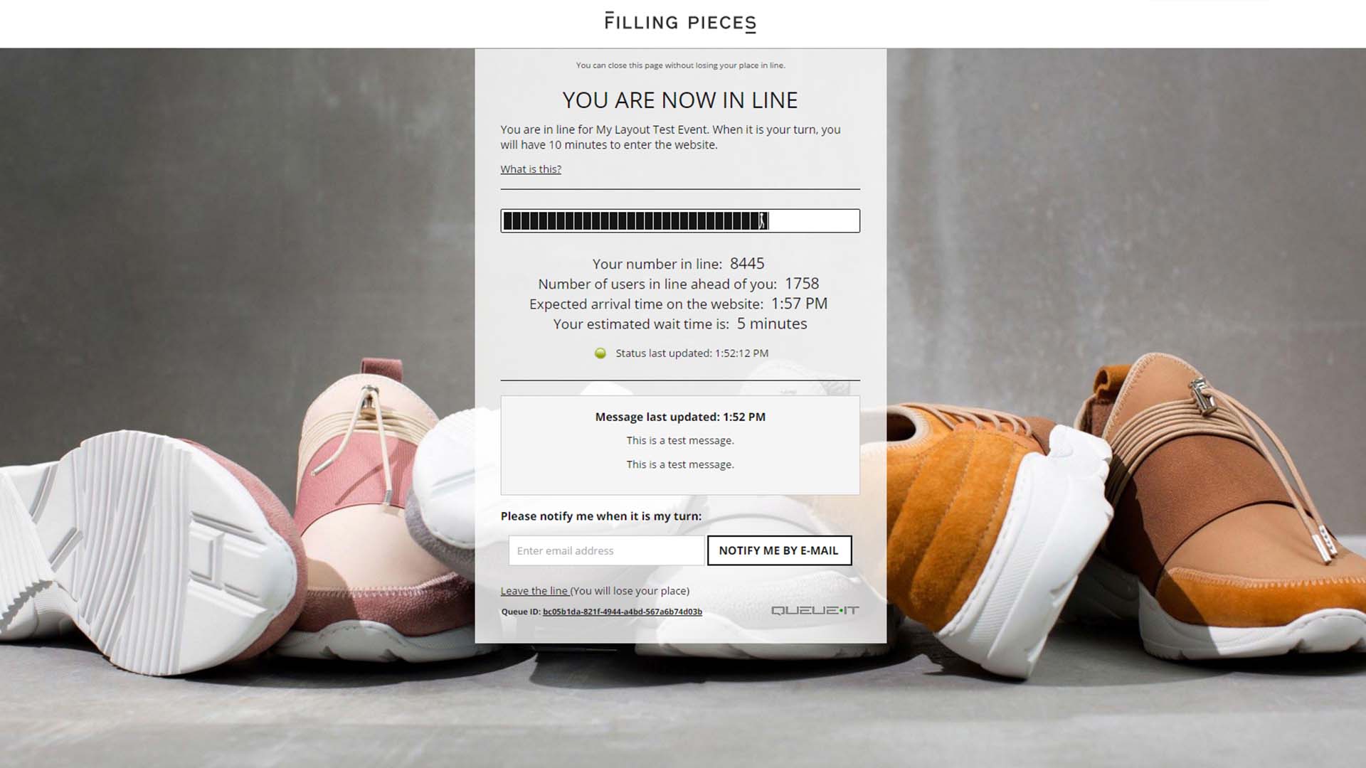 Filling Pieces queue page shows line numbers crucial to activate the bandwagon effect