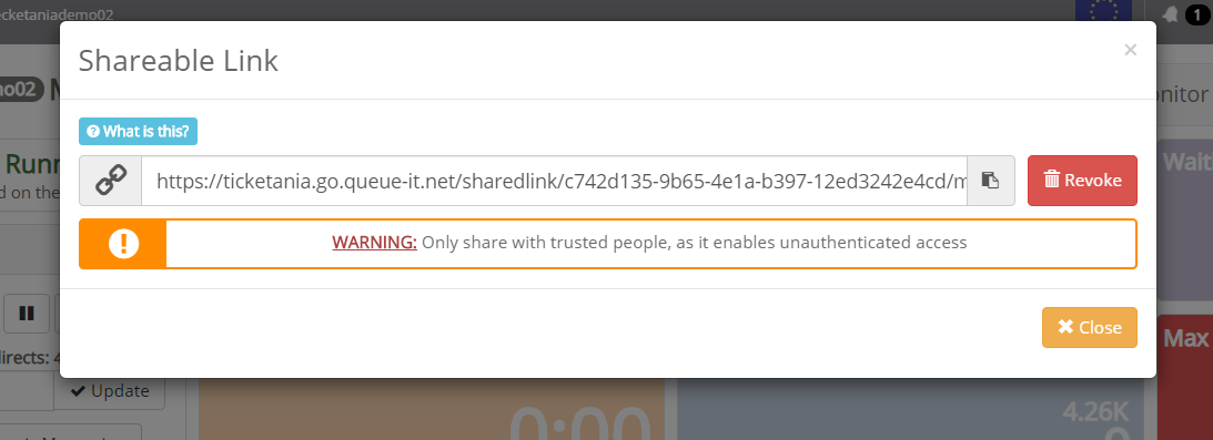 Revoke secure sharing link