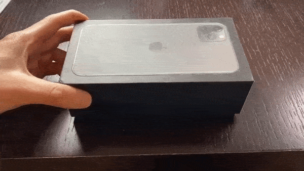 GIF of iPhone box being slowly opened