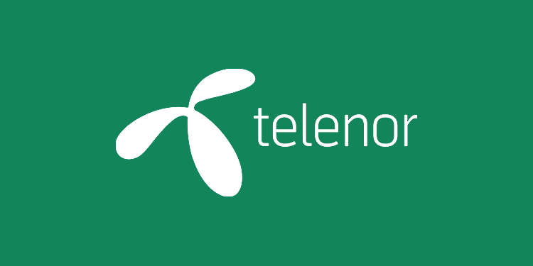 telenor logo on dark green background