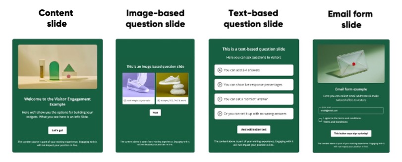Visitor Engagement widget types