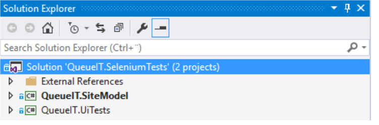 Visual Studio example of Selenium automating UI testing setup