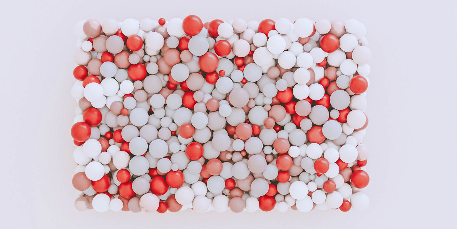 white & red balls