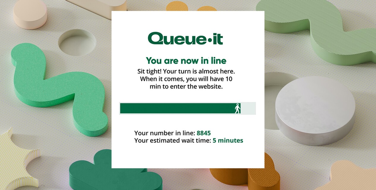Online queue system page with progress bar 