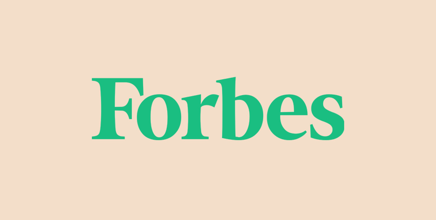 Forbes logo on beige background
