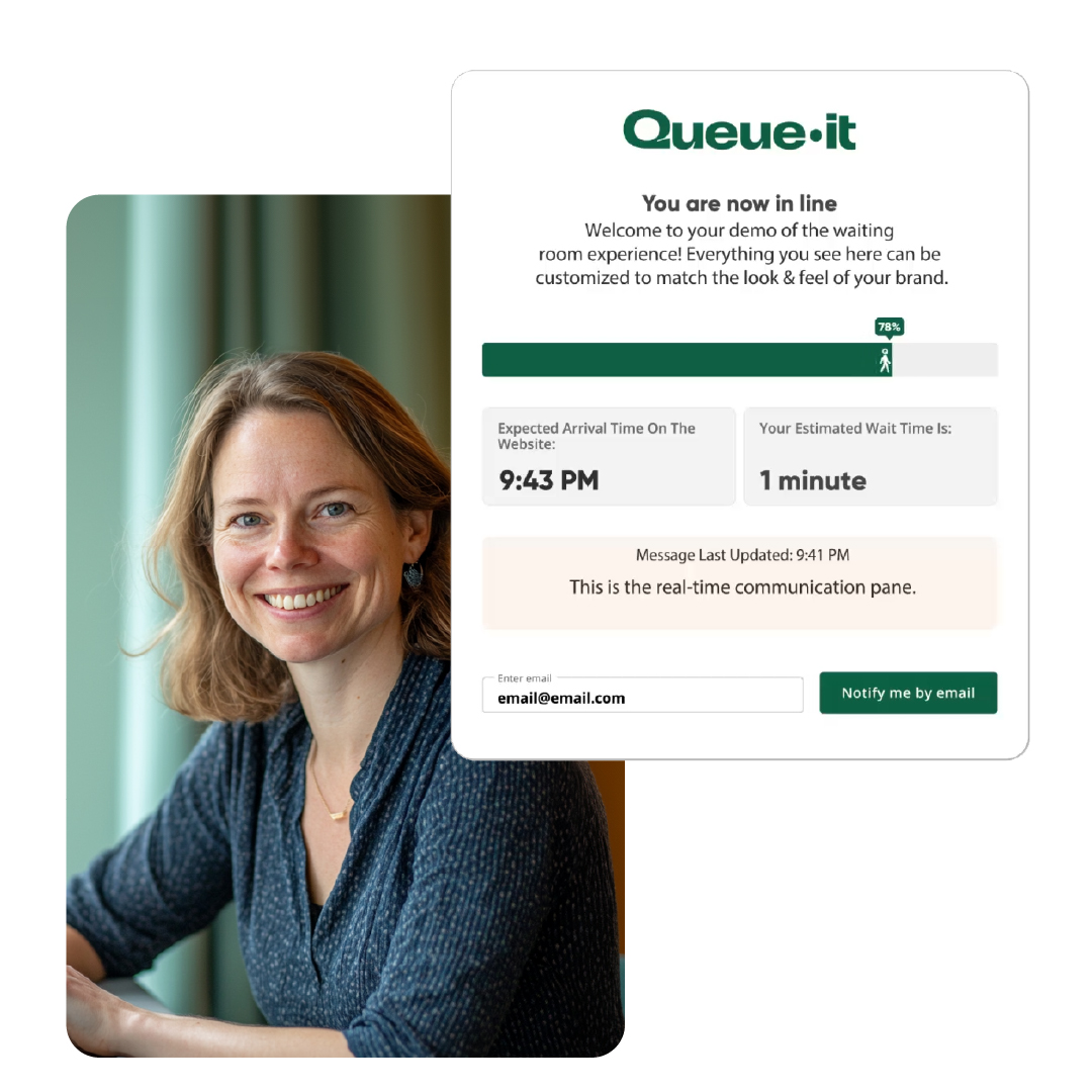 Queue page and a product user 