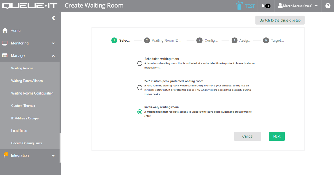 Creating an invite-only waiting room