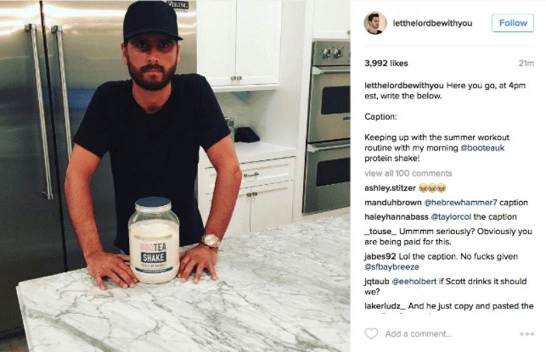 Scott Disick Influencer marketing fail