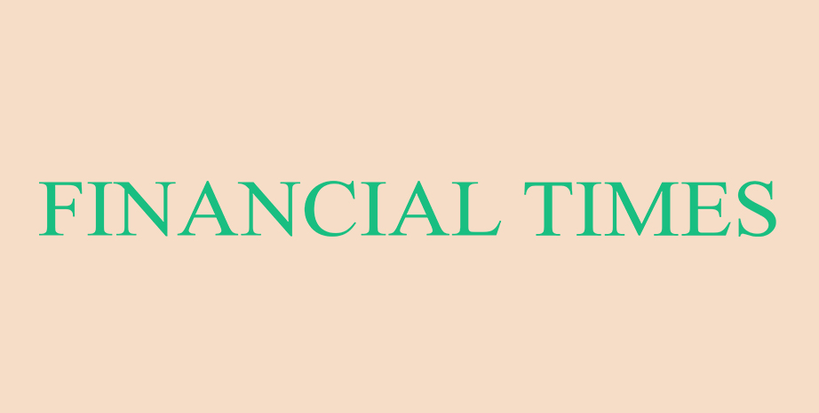 Financial Times logo on beige background