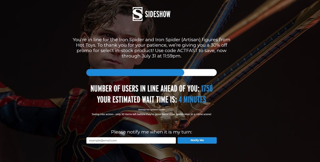 Sideshow Spider-Man queue