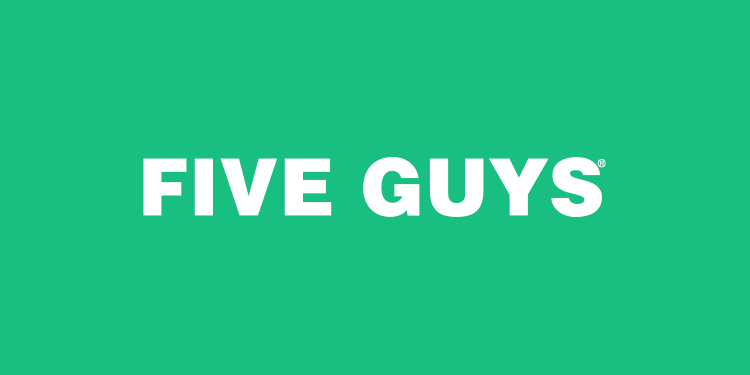 five guys logo on green background
