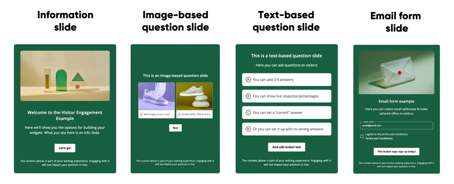 Visitor Engagement widget types