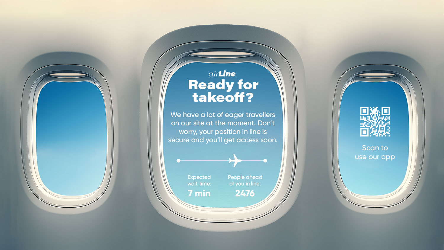 Airline queue page example