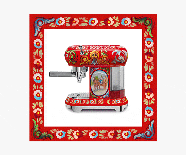 Dolce & Gabbana Smeg GIF, images of several colorful appliances
