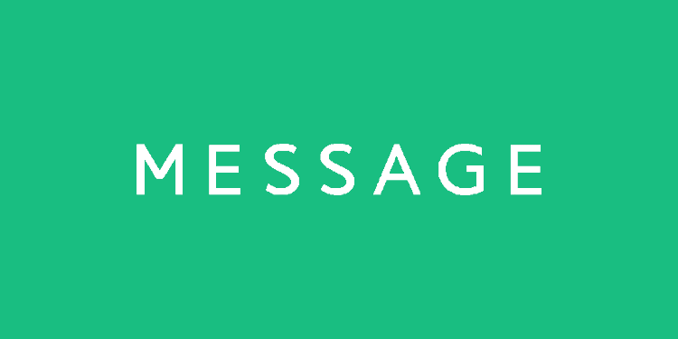 Message logo on green background